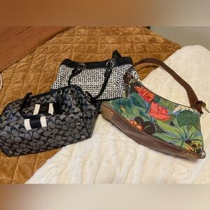 3 Handbag lot - 2 Coach and 1 Fossil